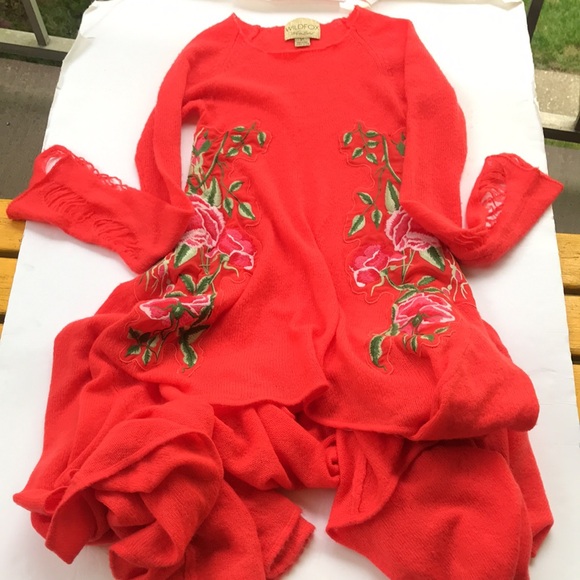 Rare WILDFOX Free People Sweater Dress Limited Edition Red Maxi Gown Statement - Picture 8 of 17
